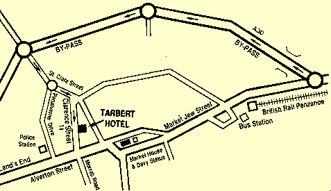 Road map to locate Tarbert Hotel
